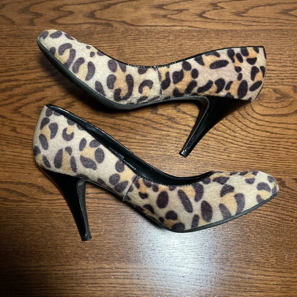 Fergalicious Utopia Fur Cheetah Print Leopard Going Out Pumps Heel Womens 8.5